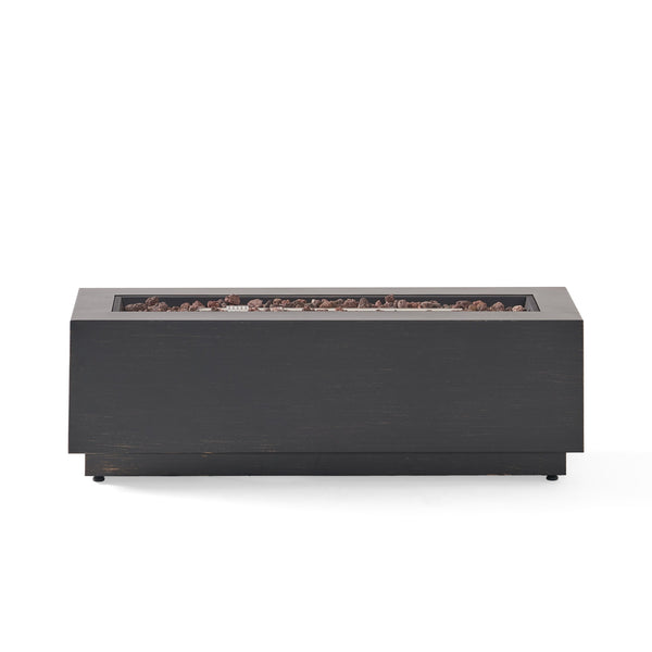 Modern Dark Grey 40' Outdoor Iron Propane Fire Pit
