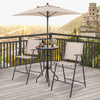 4 Pieces Outdoor Bistro Set with Umbrella