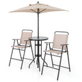 4 Pieces Outdoor Bistro Set with Umbrella