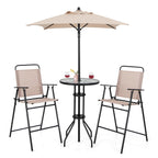 4 Pieces Outdoor Bistro Set with Umbrella