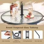 4 Pieces Outdoor Bistro Set with Umbrella