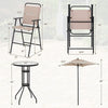 4 Pieces Outdoor Bistro Set with Umbrella