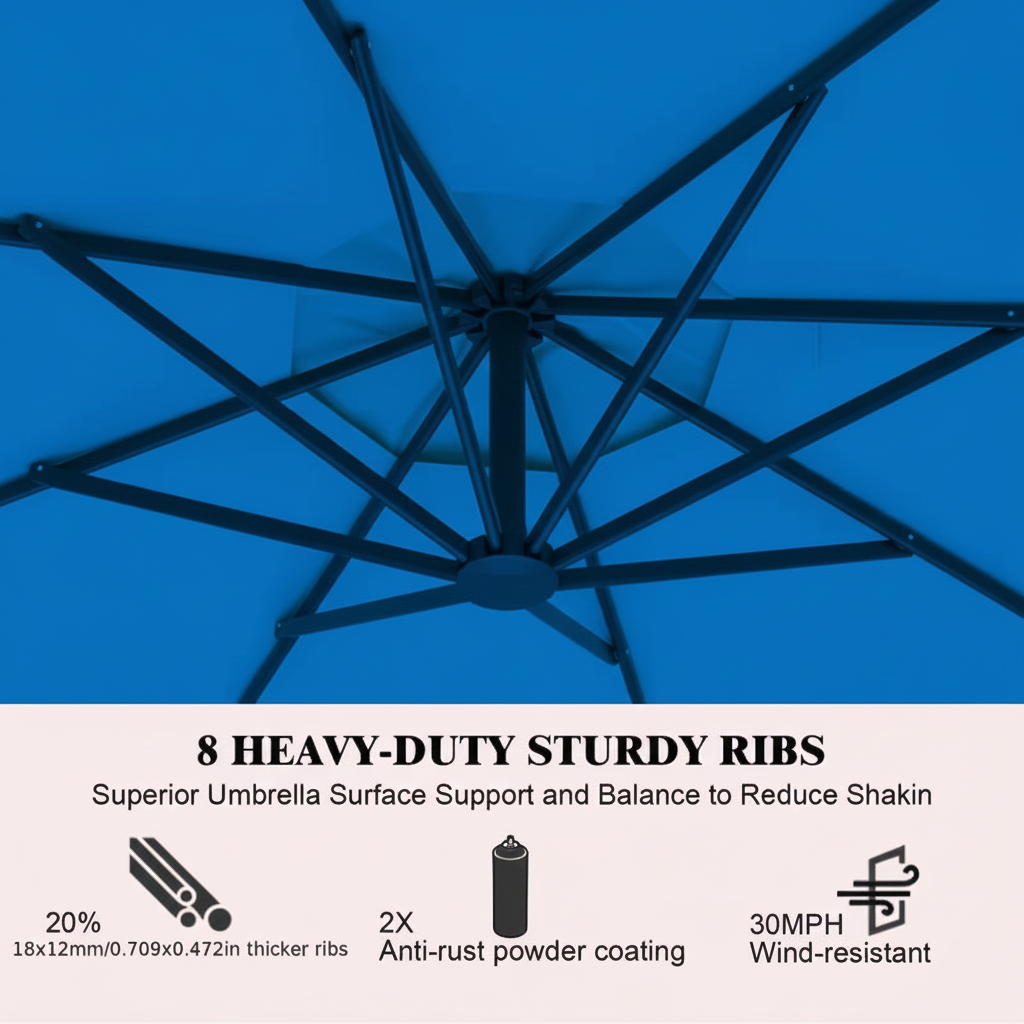 10 ft Cantilever Patio Umbrella with Crank