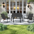 4 PCS Patio Furniture Set - Outdoor Rocker Chairs