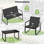 4 PCS Patio Furniture Set - Outdoor Rocker Chairs