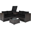 4 Pieces Outdoor Patio Rattan Furniture Set