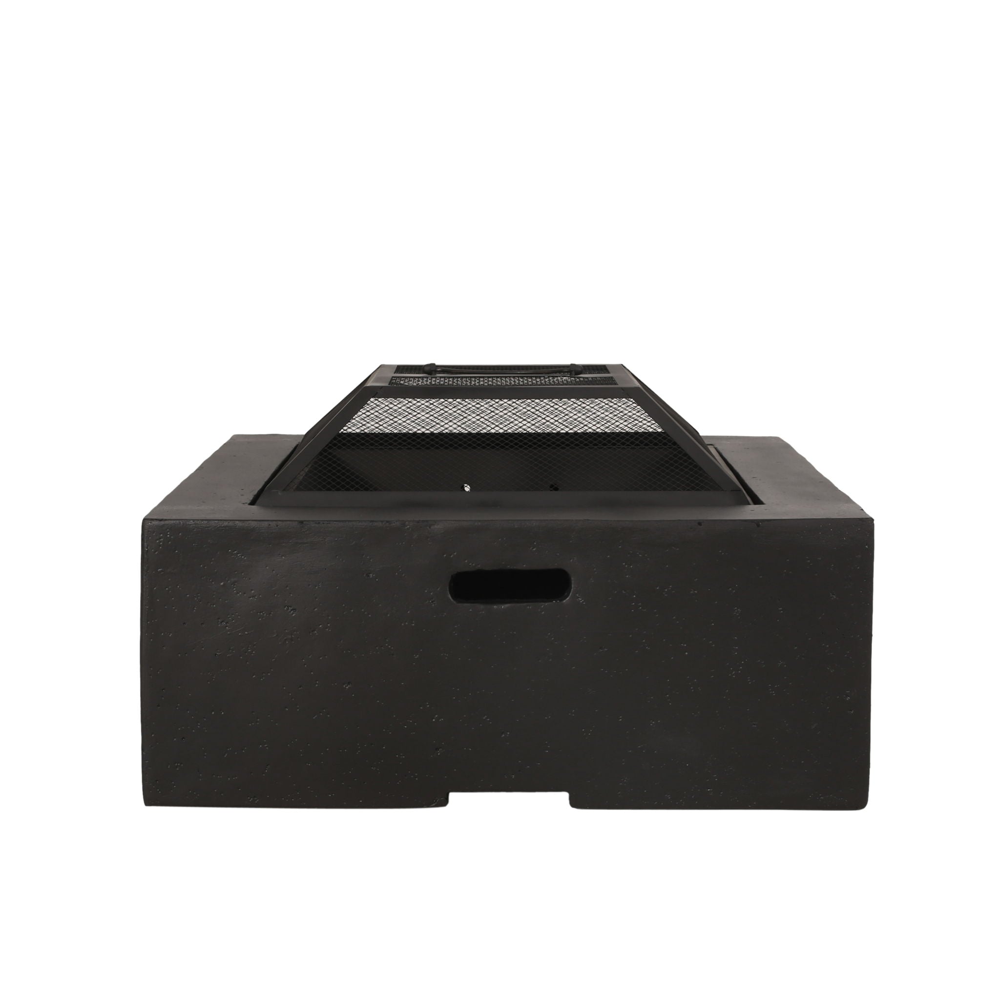 Outdoor Square Wood Burning Fire Pit - Dark Gray