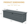 260 Gallon Metal Outdoor Deck Box Waterproof