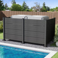 50" W x 49" H Outdoor Privacy Screen with Aluminum Posts, 4 Panels, Dark