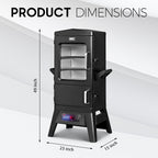 Electric Smoker with Cover, LED Display Build in Meat Probe Large Capacity BBQ Smokers, 4 Racks Smoke More with 633 Sq in Cooking Area, Black