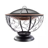 29 In. round Steel Wood Fire Pit with Porcelain Bowl