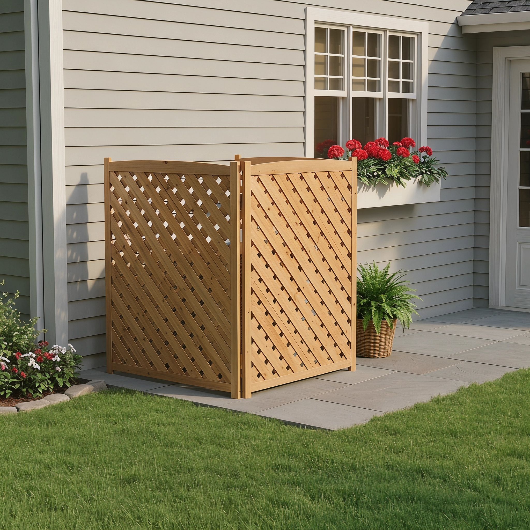 Outdoor 3 Panel Air Conditioner Fence Screen