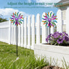 Wind Spinners Outdoor Metal, 360Â° Kinetic Wind Spinner with Stake, Metal Garden Yard Patio Lawn Windmill Decor (12.6" Dia, 56.7" H, Rainbow Petal)