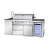 Outdoor Kitchen Island 82.5 Inch 6-Burner Propane Gas BBQ Grill