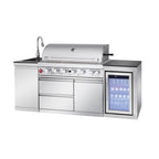 Outdoor Kitchen Island 82.5 Inch 6-Burner Propane Gas BBQ Grill