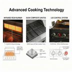 46-Inch 75300 BTU 6-Burners Deluxe Stainless Steel Gas Outdoor Barbecue Grill