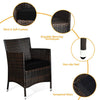 4-Piece Outdoor Rattan Patio Furniture Set With Cushions & Coffee Table