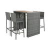 5-Piece Wicker Patio Bar Set With Cushions & Acacia Table