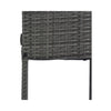5-Piece Wicker Patio Bar Set With Cushions & Acacia Table