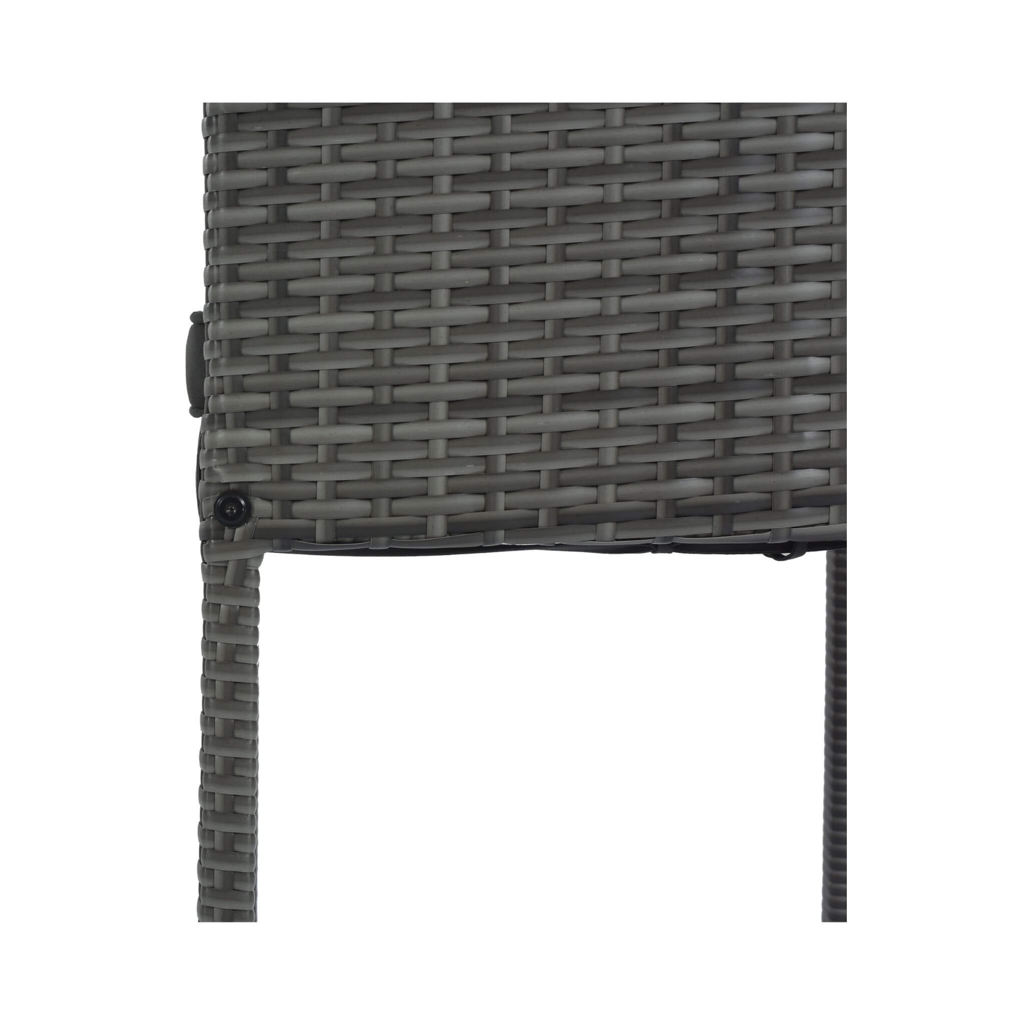 5-Piece Wicker Patio Bar Set With Cushions & Acacia Table