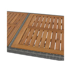 5-Piece Wicker Patio Bar Set With Cushions & Acacia Table