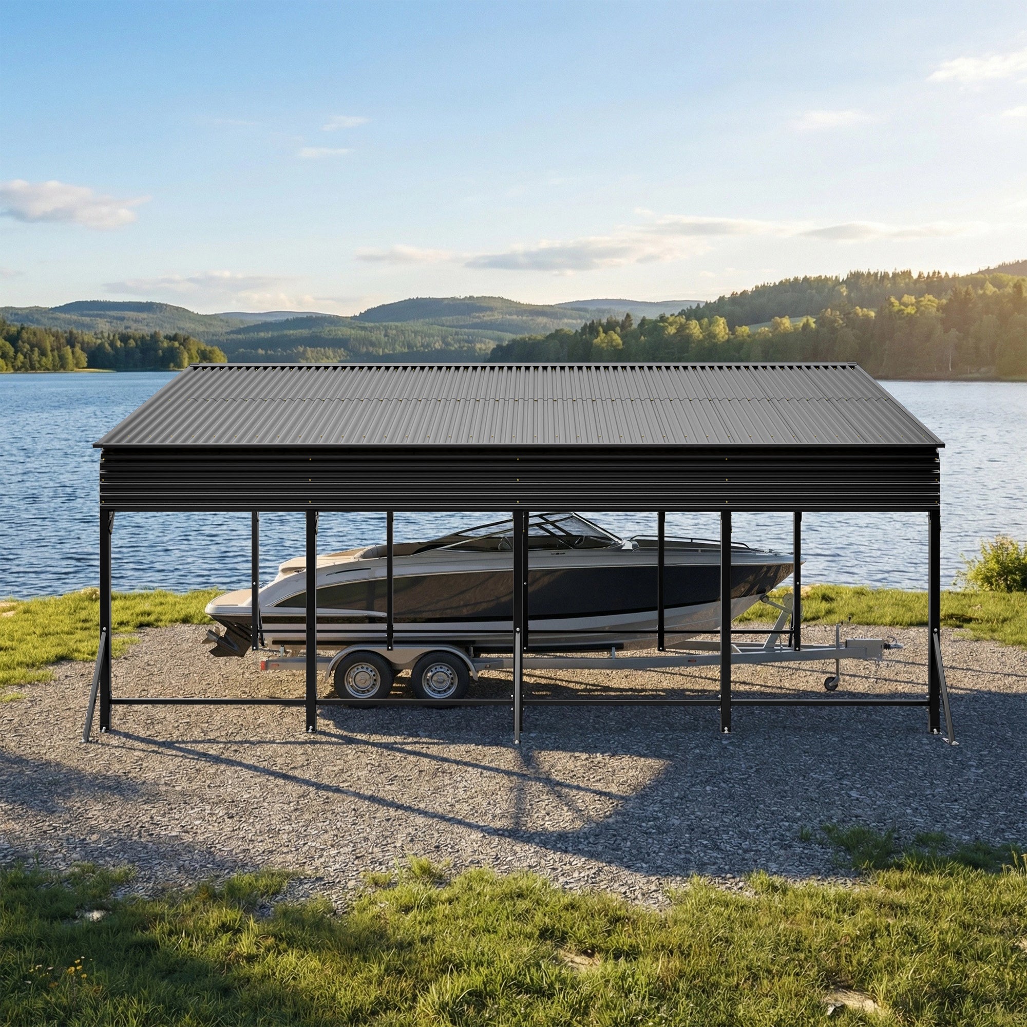 20'x20' Galvanized Steel Carport Canopy