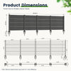 50" W x 49" H Outdoor Privacy Screen with Aluminum Posts, 4 Panels, Dark