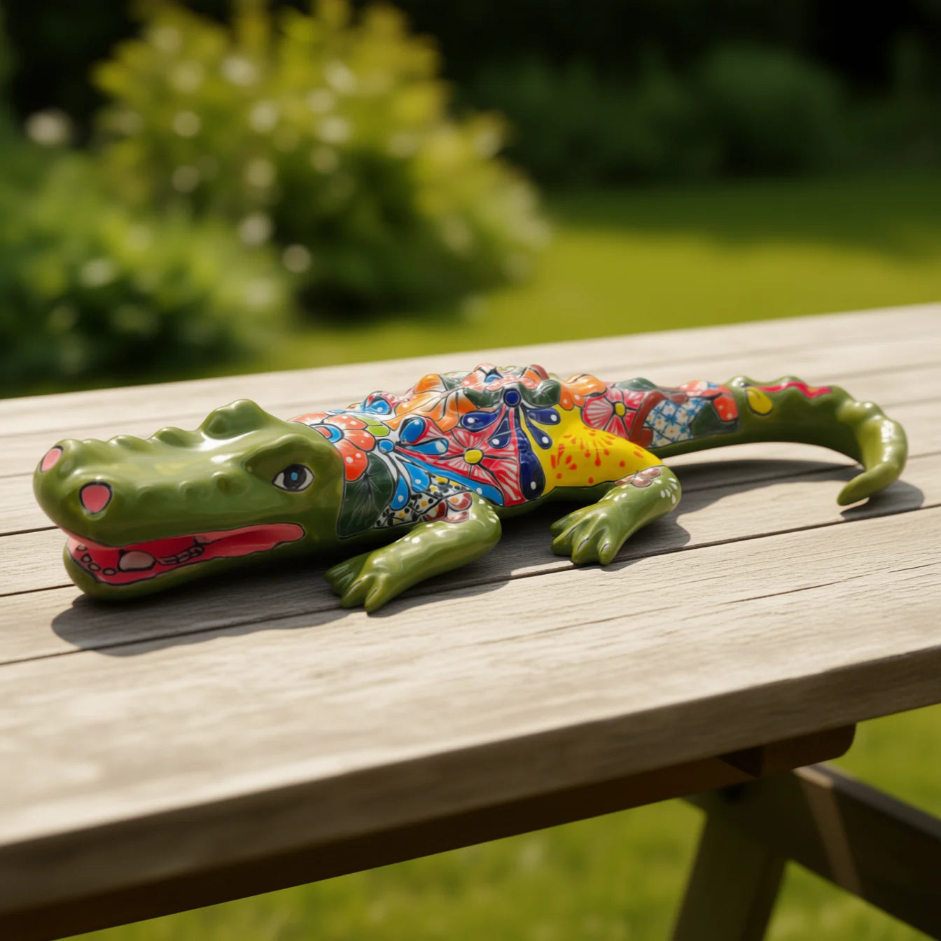 Large  Alligator | Mexican Handmade Ceramic Reptile Art