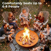Fire Pit for outside Wood Burning, 35.5 Inch Large round Firepit Bowl Outdoor and Patio, Heavy-Duty Bonfire Pit Oxidized Finish, Free-Standing, Camping Backyard Terrace