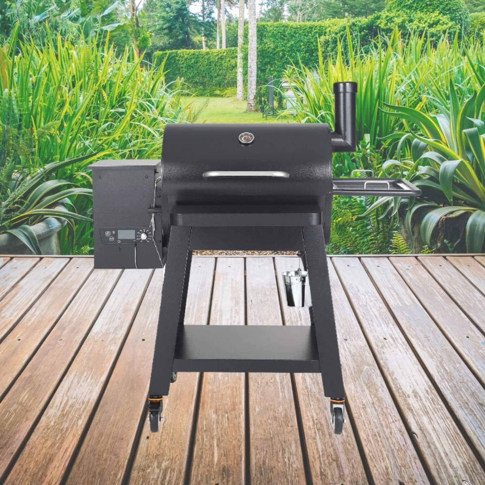 53-Inch Heavy-Duty Portable Wood Pellet BBQ Grill With Cart