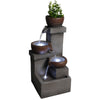 Tiered Cascading Jar Outdoor Fountain with LED Lights