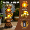 Garden Highland Cow Statue Solar Outdoor Decor with Flower Decoration Funny Triple Highland Cow Decor