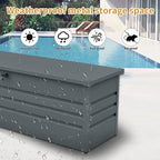 260 Gallon Metal Outdoor Deck Box Waterproof