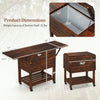 54 Quart Wooden Cooler Cart for Patio Rolling Ice Chest with Shelves-Brown
