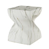 Outdoor End Table, Twisted Square Side Table For Patio And Garden - Faux Marble