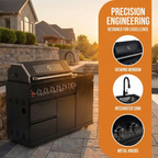 62.6 Inch 6-Burner Deluxe Stainless Steel Propane Gas Outdoor Kitchen Barbecue Island Grill