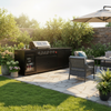 4-Burner Deluxe Stainless Steel Propane Gas Outdoor Kitchen Barbecue Island Grill