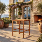 41.14-Inch Height Teak Finish Acacia Solid Wood Outdoor Dining Table