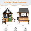 Cedar Gray Weather proof Kids Playhouse With Doorbell
