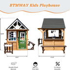 Cedar Gray Weather proof Kids Playhouse With Doorbell