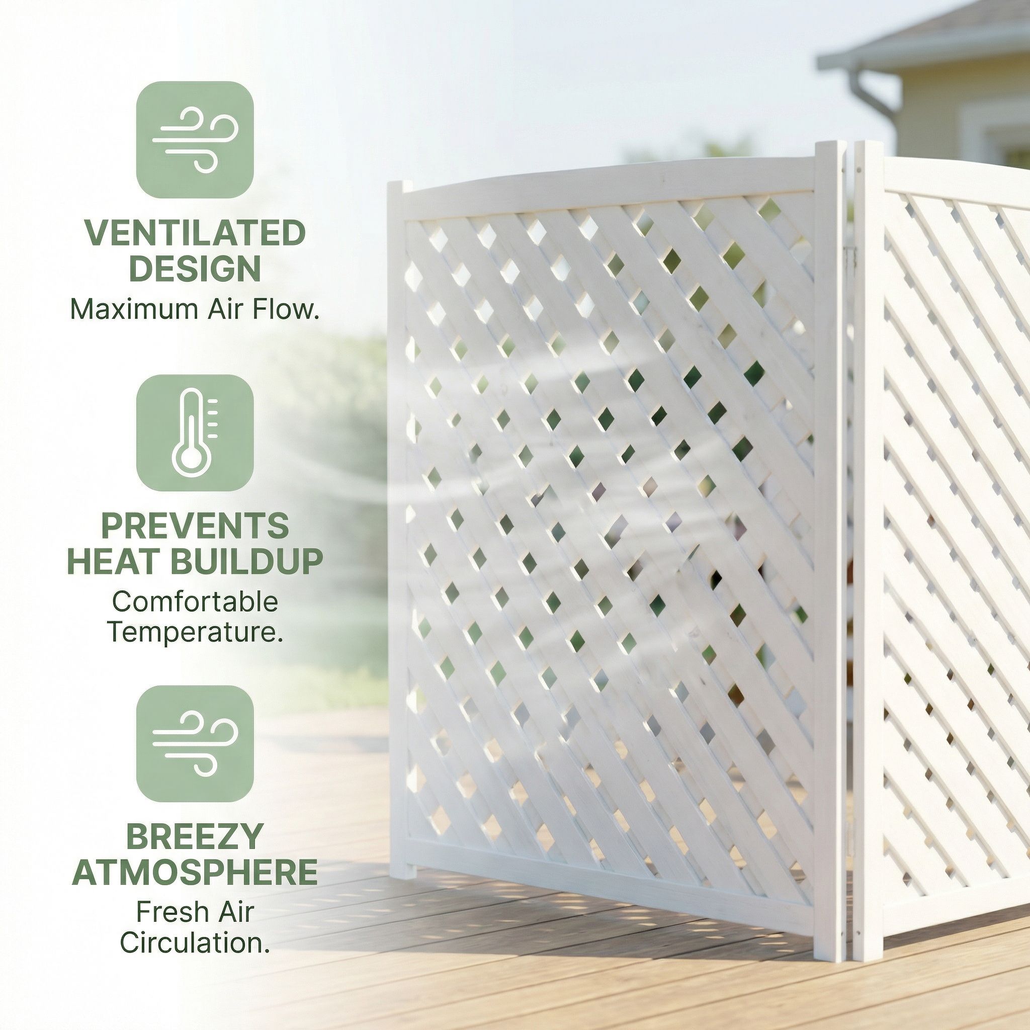 Outdoor 3 Panel Air Conditioner Fence Screen