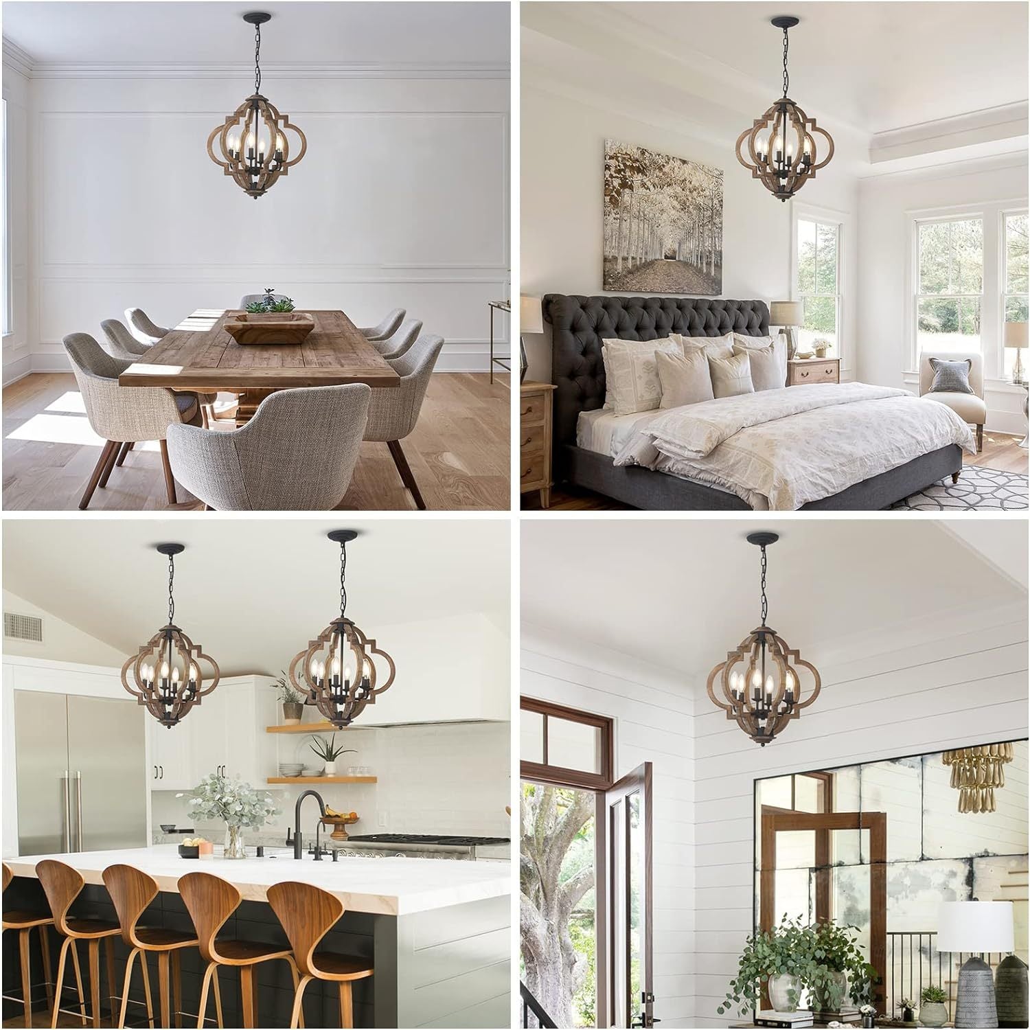Farmhouse Chandelier- 6 Light Rustic Light Fixture
