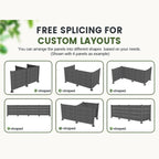 50" W x 49" H Outdoor Privacy Screen with Aluminum Posts, 4 Panels, Dark