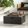 Outdoor Square Wood Burning Fire Pit - Dark Gray