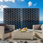Outdoor / Indoor Privacy Screen Metal Privacy Screen, Freestanding Decorative Privacy Screen For Deck Balcony Patio - Black
