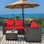 4 Pieces Outdoor Patio Rattan Furniture Set