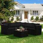 6 Piece Patio Furniture Sofa Set with Cushions