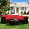 6 Piece Patio Furniture Sofa Set with Cushions