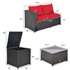 4 Pieces Outdoor Patio Rattan Furniture Set