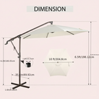 10 ft Cantilever Patio Umbrella with Crank